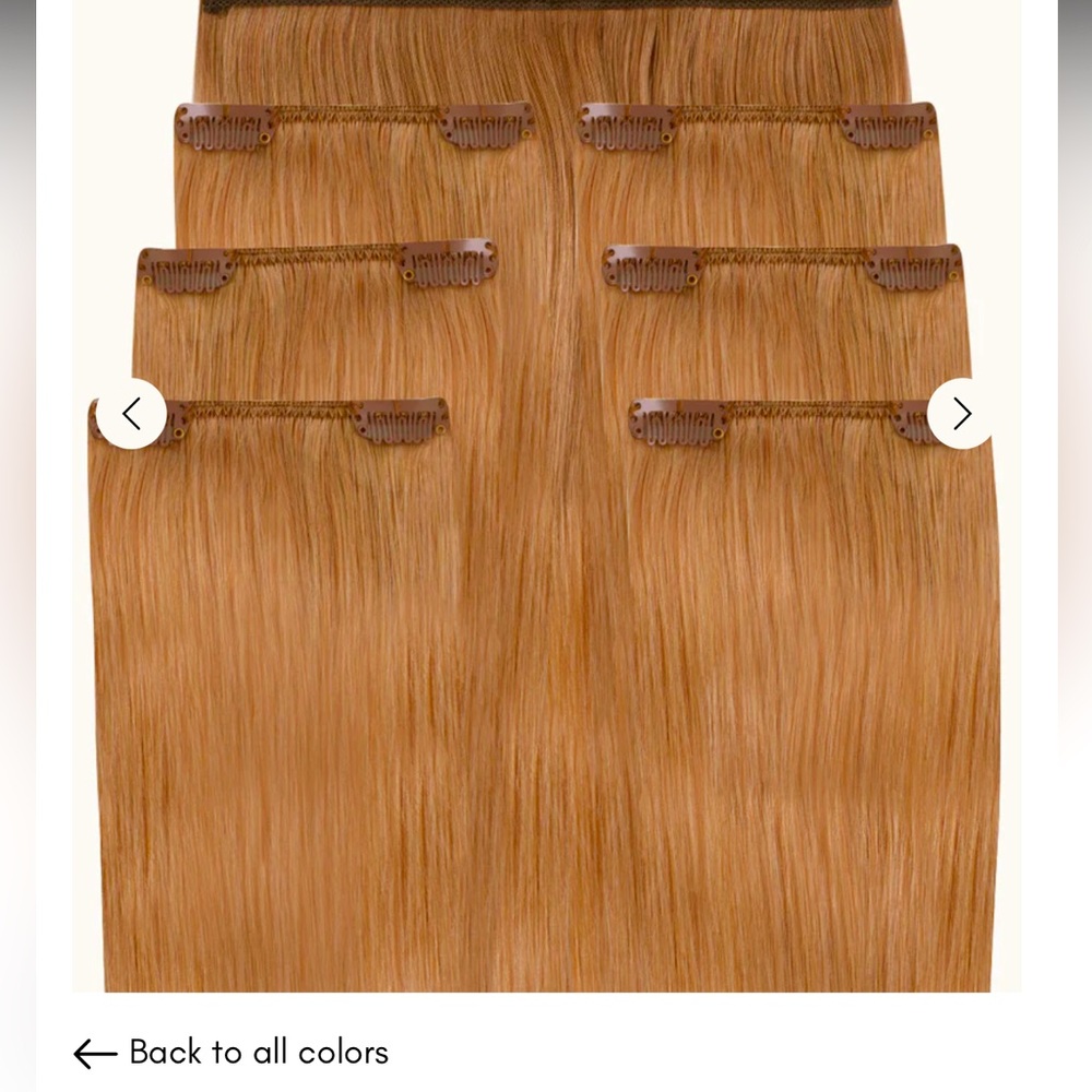 22” Strawberry blonde synthetic clip ins & 20” halo